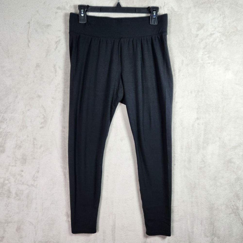Denim & Co Leggings Womens Small Petite Black Ankle Length Leggings A713476